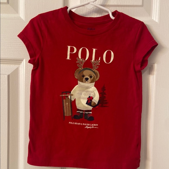 Polo by Ralph Lauren Kids Red Holiday Polo Bear T-Shirt - Picture 1 of 3